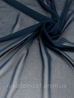 Ткань Шифон однотонный Синий (ш. 150 см) для блузок, юбок, платьев, сарафанов, бальных платьев