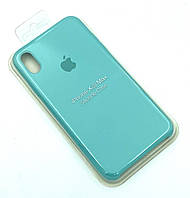 Силиконовый чехол с микрофиброй внутри iPhone XS Max Silicon Case #44 Sea Blue