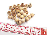 Намистини коралики дерев'яні 8 мм Натуральні лаковані 20 шт/уп.