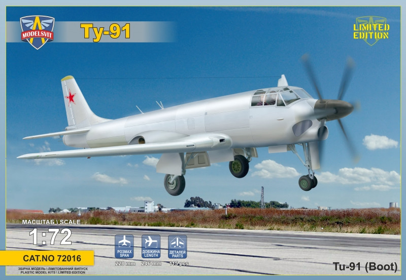 Пластикова модель 1/72 Modelsvit 72016 Радянський морський штурмовик Туполев ТУ-91, фото 1