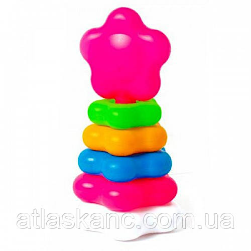 Іграшка пластикова Пірамідка Ромашка 10 х 20 см Bamsic No 1 019/4, фото 1