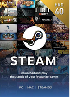 STEAM WALLET 40 HKD ($5 USD) CARD