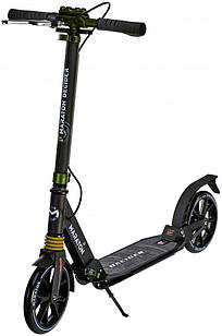 Самокат Maraton Decider чорний із двома амортизаторами та ручним гальмом