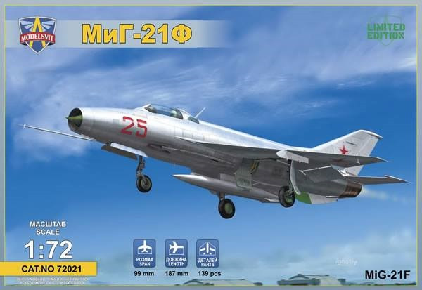 Пластикова модель 1/72 Modelsvit 72021 Mikoyan Mig-21F, фото 1