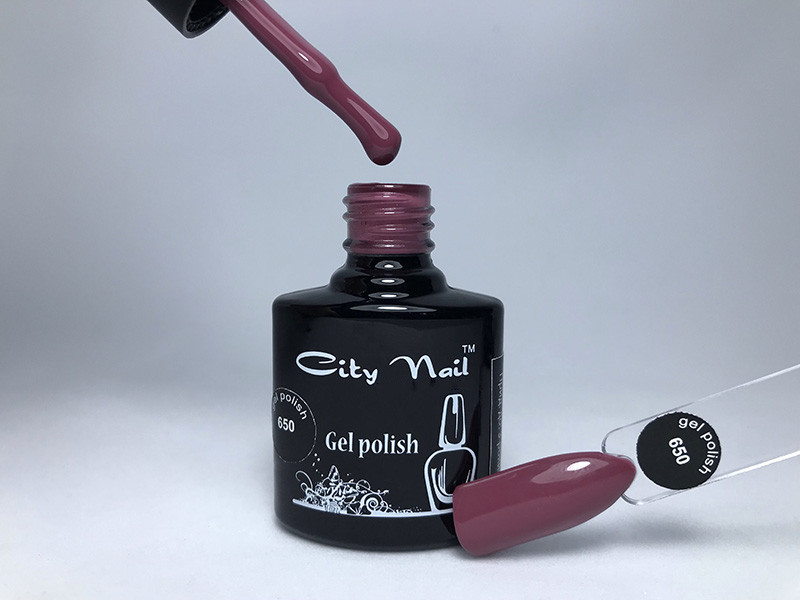 Гель-лак CityNail 650 малиновий (червоний, сливовий, вишневий)