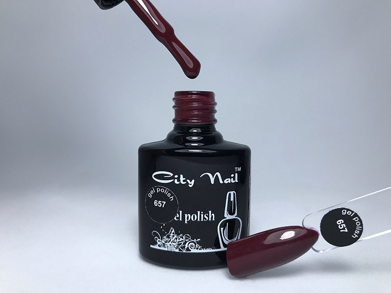 Гель-лак CityNail 657 темно червоний (вишневий)