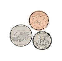 Канада набор из 3 монет 2012-2017 UNC 1, 5, 10 центов