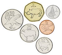 Ботсвана набір з 6 монет 1991-1994 UNC 1, 5, 10, 25, 50 тхебе, 2 пулу