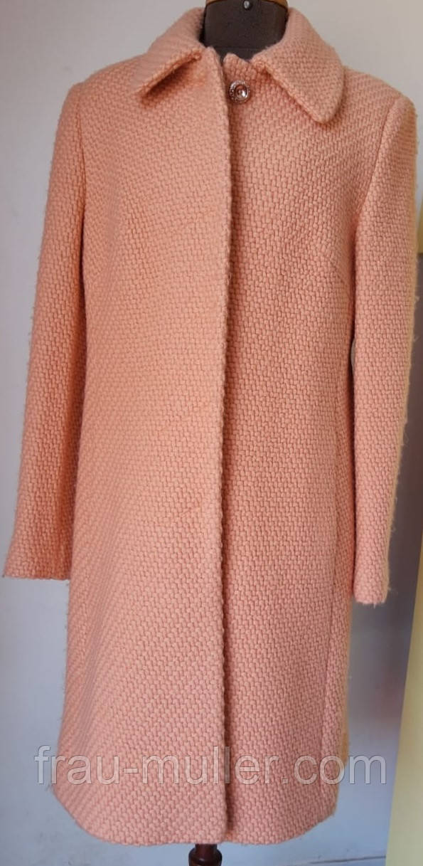 Персикове вовняне пальто жіноче Dolce-Donna.