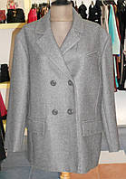 Пальто-бушлат жіноче сіре вовняне 48 Solar