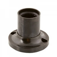 Патрон прямий для лампи E27, накладний, карболітовий чорний