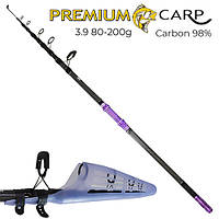 Удилище карповое телескопическое SamsFish Premium Carp 3.9м (80-200гр)