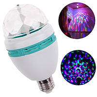 Светодиодная вращающаяся лампочка Dancing RGB LED Full Color Rotating Lamp