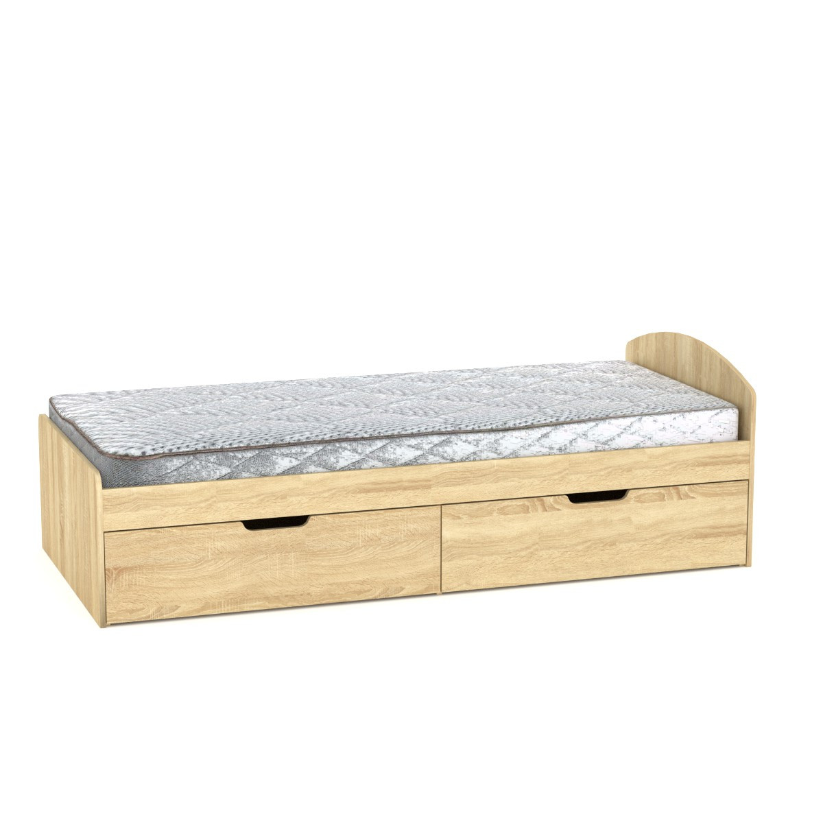 Ліжко в дитячу Компаніт 90+2 односпальне 90х200 см дсп дуб-сонома з шухлядними викатними