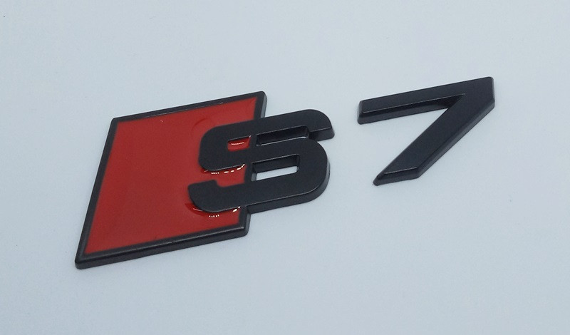 Емблема шильдик S7 чорна на кришку багажника AUDI
