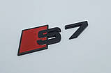 Емблема-шильдик S7 чорна на кришку багажника AUDI, фото 2