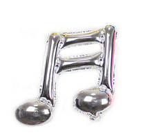 Фольгована куля нота подвійна срібло 46х44 см (Китай)