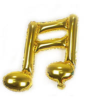 Фольгована куля нота подвійна золото 46х44 см (Китай)