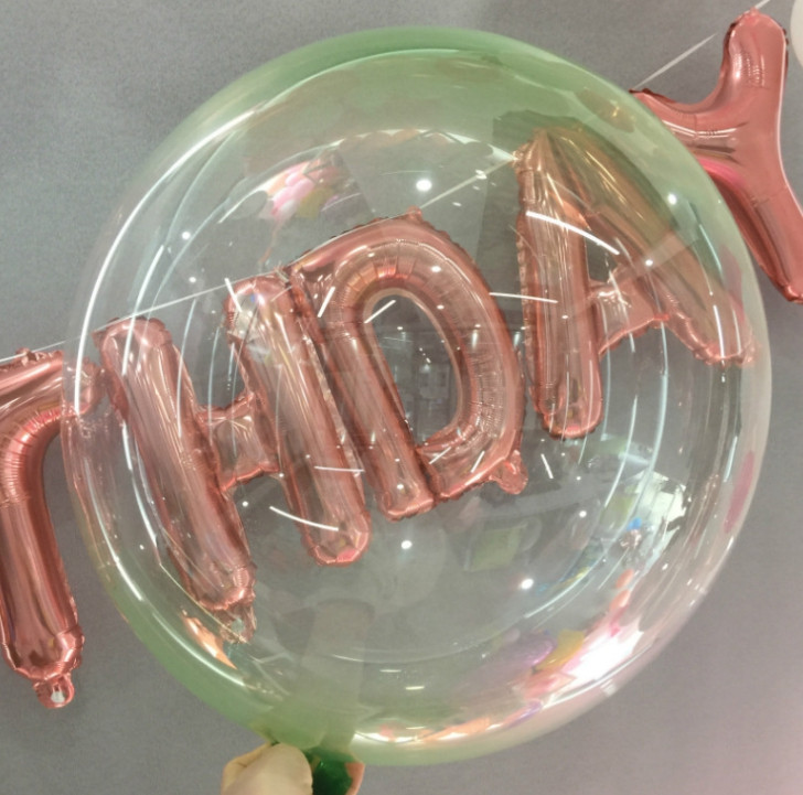 Куля bubbles напівпрозора зелена 45 см