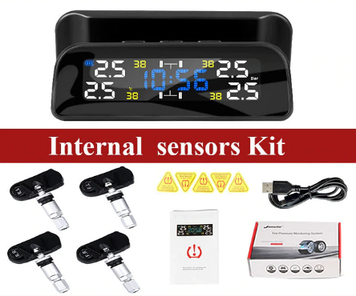 Система контролю тиску в шинах TPMS N02 + вбудовувані внутрішні датчики коліс