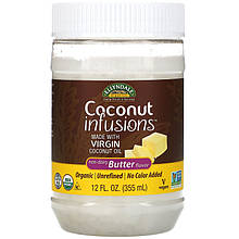 Кокосова олія NOW Foods, Ellyndale Naturals "Coconut Infusions" зі смаком вершкового (355 мл)