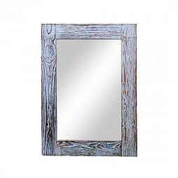 Дзеркало в рамі з натурального дерева HomeDeco Коричневий + білий 80х100