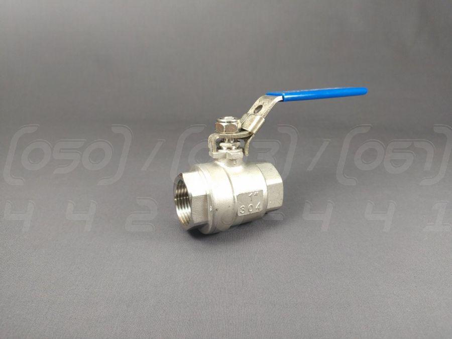 Кран кульовий муфтовий нержавіючий DN25 (1") н/ж сталь AISI304, 1000 WOG, внутрішня-внутрішня різьба BSPP, з фіксатором, фото 1