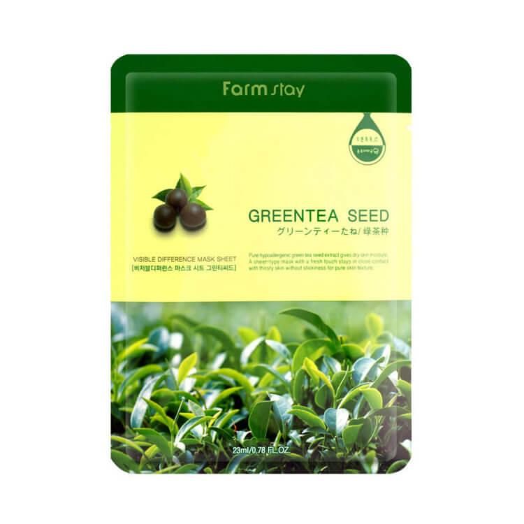 Тканевая маска с зеленым чаем FarmStay Visible Difference Green Tea Seed Mask Sheet