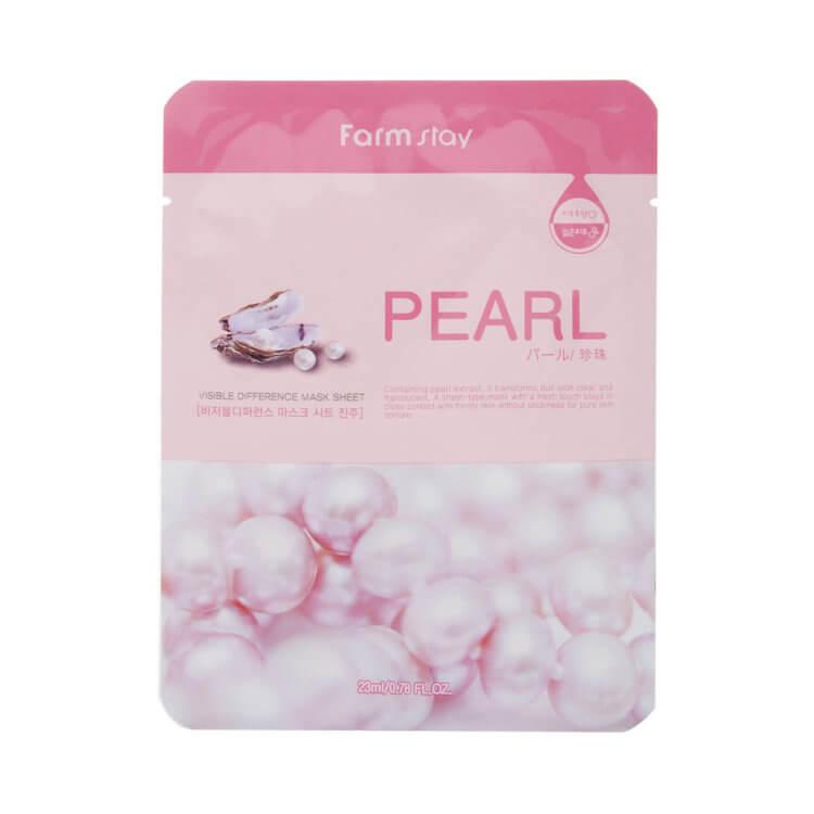 Тканинна маска з перлами FarmStay Visible Difference Pearl Mask Sheet