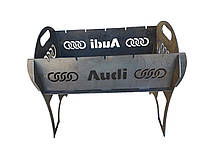 Мангал розкладний, метал 3 мм Audi (автомангал переносний Ауді) на 5 шампурів +РУКАВИЦІ