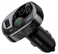 Авто зарядка с FM трансмиттер Baseus T typed Bluetooth MP3 charger with car holder (CCTM-01)