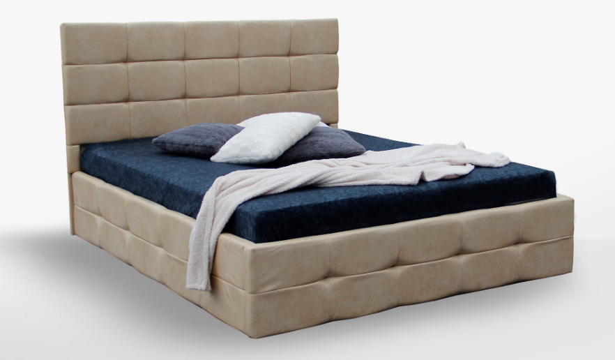 Ліжко двоспальне з м'яким наголов'ям і без підіймального механізму Бристоль MiroMark