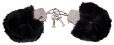 Металлические наручники с мехом для интимных ролевых игр и БДСМ черные Love Cuffs Black от Orion all Оригинал, фото 3