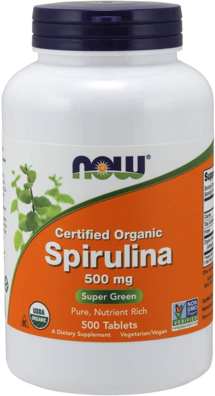 Now Foods Certified Organic Spirulina 500mg 500 таблеток