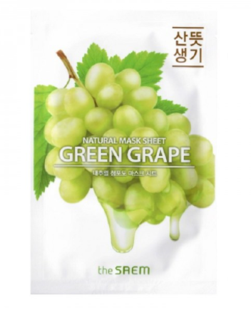 Тканинна маска з екстрактом винограду The Saem Natural Green Grape Mask Sheet green grape