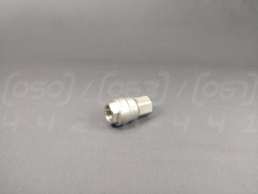 Клапан зворотний Ду = 15 (1/2") з нержавіючої сталі CF8 (AISI304), пружинний, муфтовий
