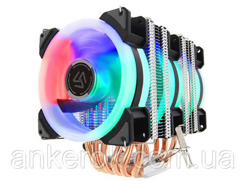 Активний кулер Alseye DR90 4-pin 6 Heat Pipes 3xFan Multicolored LED