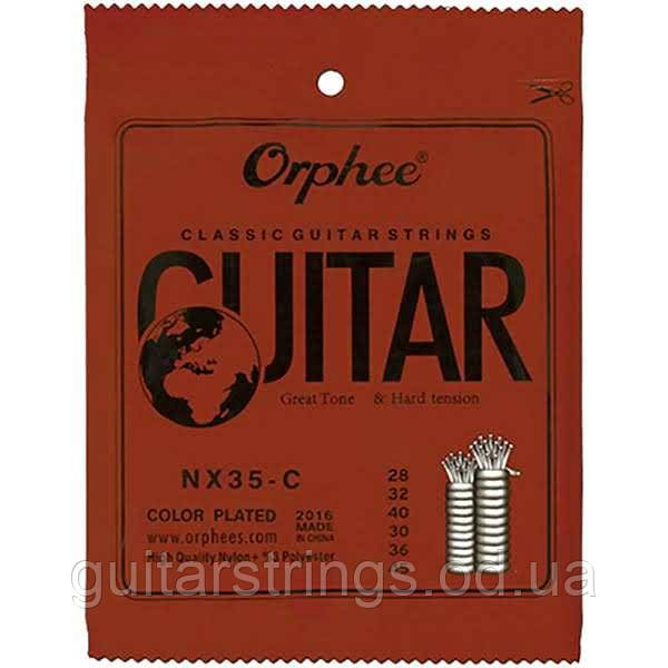 Струны Orphee NX35-C Classic Guitar Strings Nylon Black Hard Tension 28-45, фото 1