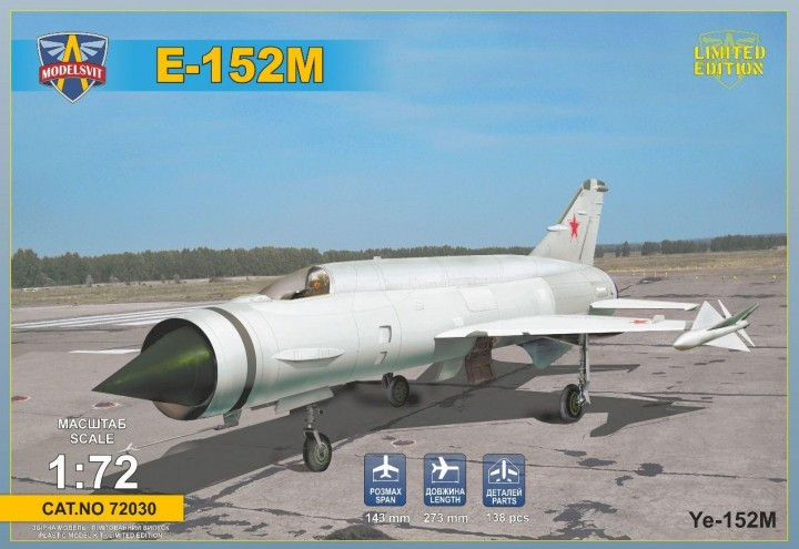 Пластикова модель 1/72 Modelsvit 72030 Радянський перехоплювач Е-152М, фото 1