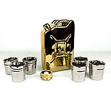 Подарунковий набір для спиртного «Золота каністра» (пляшка-каністра і 6 чарок), фото 2