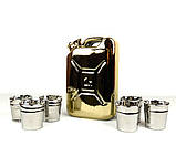 Подарунковий набір для спиртного «Золота каністра» (пляшка-каністра і 6 чарок), фото 3