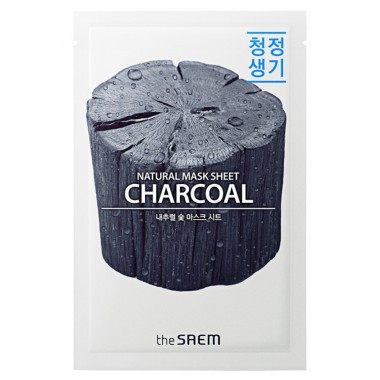 Тканинна маска для обличчя з деревним вугіллям The Saem Natural Black Mask Sheet
