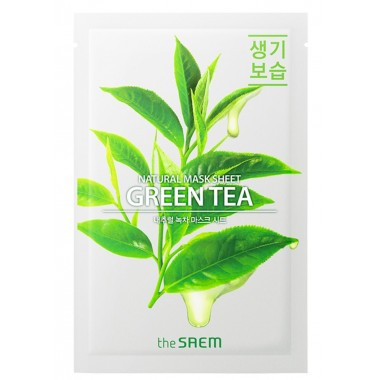 Заспокійлива тканинна маска для обличчя з екстрактом зеленого чаю The Saem Natural Mask Sheet Green Tea