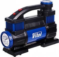 Автомобільний компресор VITOL K-70 150psi/23Amp/90 л/2 циліндри/шланг 5,0 м/клеми, фото 5