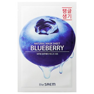 Регенеруюча тканинна маска для обличчя The Saem Natural Mask Sheet Blueberry 21 мл