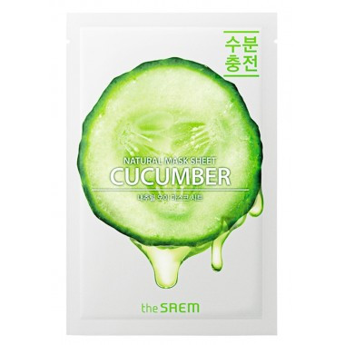 Зволожуюча тканинна маска для обличчя з екстрактом огірка The Saem Natural Cucumber Mask Sheet 21 мл