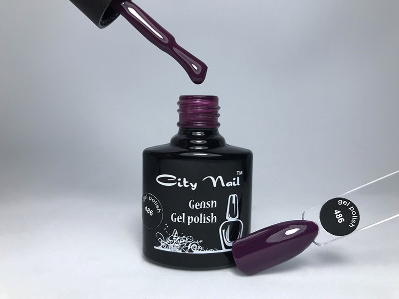 Гель-лак сливовий, темно-фіолетовий CityNail 486