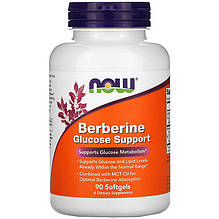 Берберин NOW Foods "Berberine Glucose Support" підтримує метаболізм глюкози (90 гелевих капсул)