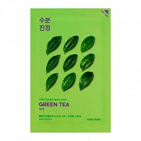 Противовоспалительная тканевая маска для лица с зелёным чаем HOLIKA HOLIKA PURE ESSENCE MASK SHEET GREEN TEA
