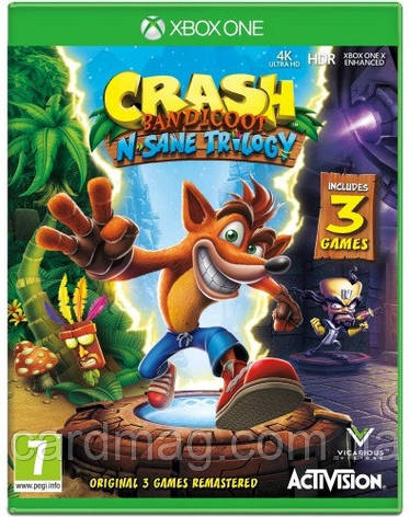 Crash Bandicoot N. Sane Trilogy (Ключ Xbox) Аргентина Регіон, фото 1